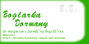 boglarka dormany business card